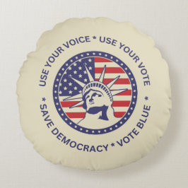 Verwenden Sie Ihr Vote Patriotic Liberty Abzeichen Rundes Kissen