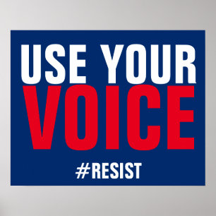 Verwenden Sie Ihre Sprachreferenz-Up-Resist-Protes Poster