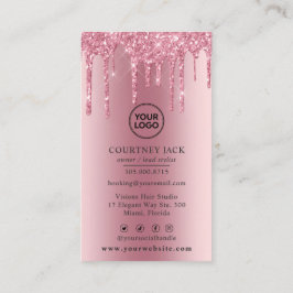 Verwenden Sie Ihren eigenen Logo Pink Metallic Gli Visitenkarte