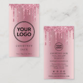 Verwenden Sie Ihren eigenen Logo Pink Metallic Gli Visitenkarte (Vorne/Hinten)