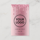 Verwenden Sie Ihren eigenen Logo Pink Metallic Gli Visitenkarte (Vorderseite)