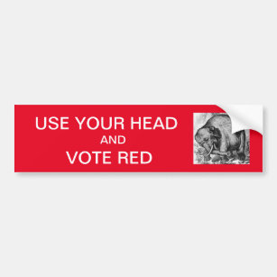 Verwenden Sie Ihren Kopf und wählen Sie rot Autoaufkleber