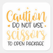 Verwenden Sie keinen Scheren-Aufkleber Quadratischer Aufkleber (Vorderseite)