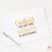 Verwenden Sie keinen Scheren-Aufkleber Quadratischer Aufkleber (Umschlag)