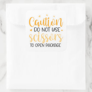 Verwenden Sie keinen Scheren-Aufkleber Quadratischer Aufkleber