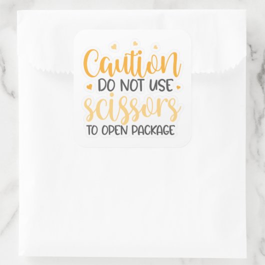 Verwenden Sie keinen Scheren-Aufkleber Quadratischer Aufkleber (Tasche)