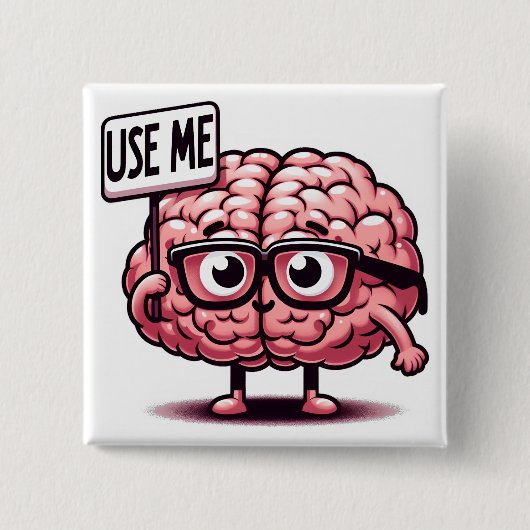 Verwenden Sie Me Funny Brain Button (Vorderseite)