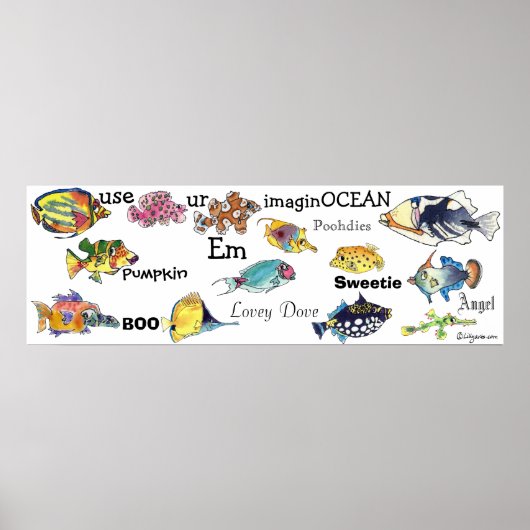 Verwenden Sie unseren ImagineOCEAN Cartoon Fisch-B Poster (Vorne)