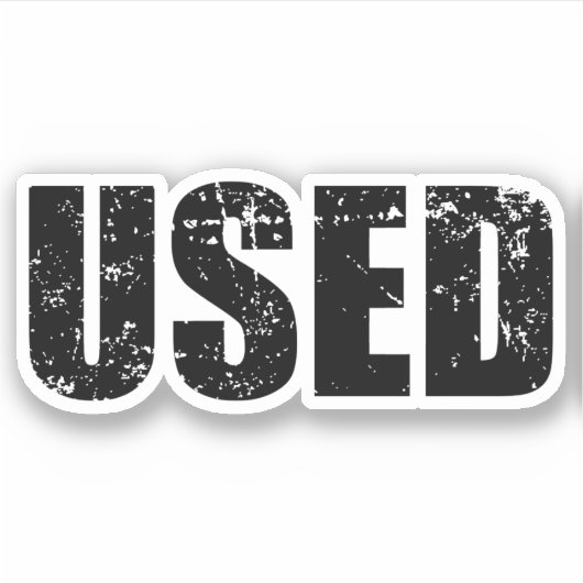 VERWENDET AUFKLEBER (Vorderseite)