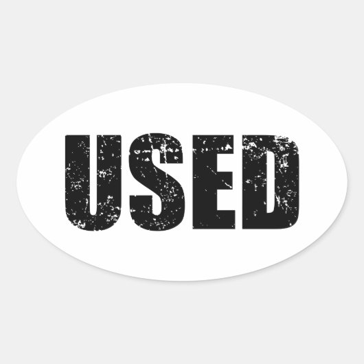 VERWENDET OVALER AUFKLEBER (Vorderseite)
