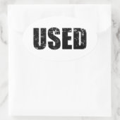 VERWENDET OVALER AUFKLEBER (Tasche)