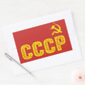 Verwendete CCCP-Aufkleber für Hammer und Sichel Rechteckiger Aufkleber (Umschlag)