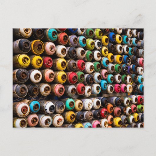 Verwendete Spray Paint Cans Postkarte (Vorderseite)