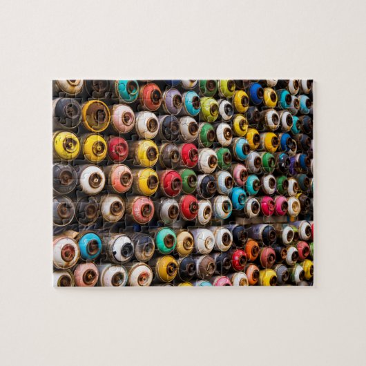 Verwendete Spray Paint Cans Puzzle (Horizontal)