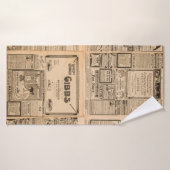 Verwendeter Papierhintergrund. Alte Zeitungsseite Badehandtuch (Badehandtuch)
