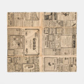Verwendeter Papierhintergrund. Alte Zeitungsseite  Fleecedecke (Vorderseite (Horizontal))