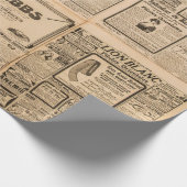 Verwendeter Papierhintergrund. Alte Zeitungsseite  Geschenkpapier (Ecke)