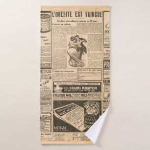 Verwendeter Papierhintergrund. Alte Zeitungsseiten Badehandtuch