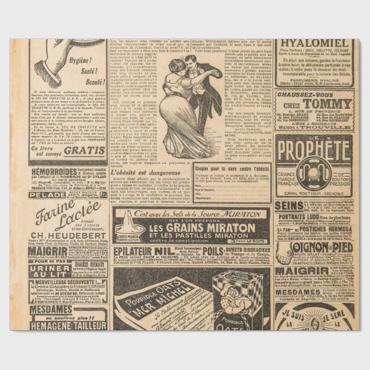 Verwendeter Papierhintergrund. Alte Zeitungsseiten Geschenkpapier (Flach)