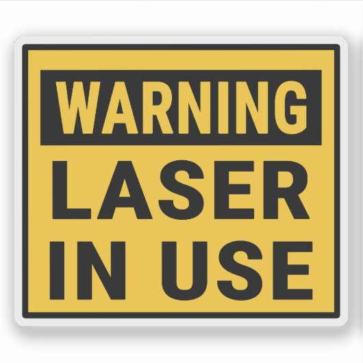 verwendeter Warnlaser Aufkleber (Vorderseite)