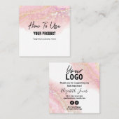Verwendung der Agate Pink und Gold Instruction Car Quadratische Visitenkarte (Vorne/Hinten)