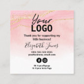 Verwendung der Funkelnd Agate Pink Gold Instructio Quadratische Visitenkarte (Rückseite)