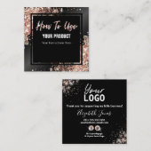 Verwendung der Gold-Instruktionskarte für Shiny Ro Quadratische Visitenkarte (Vorne/Hinten)