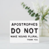 Verwendung von Apostrophen Postkarte (Stehend Vorderseite)