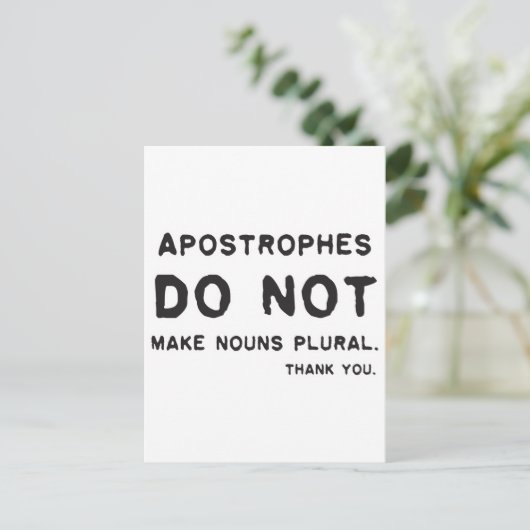 Verwendung von Apostrophen Postkarte (Stehend Vorderseite)