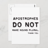 Verwendung von Apostrophen Postkarte (Vorne/Hinten)
