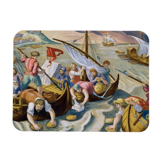 Verwendung von Schwämmen zum Sammeln von Naphtha v Magnet (Horizontal)