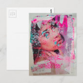 Verwerfen Sie Frau Mixed Media Collage Postkarte (Vorne/Hinten)