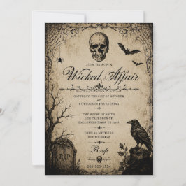 Verwerfliche Halloween-Party im Vintage-Stil Einladung
