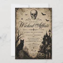Verwerfliche Halloween-Party Vintage Einladung