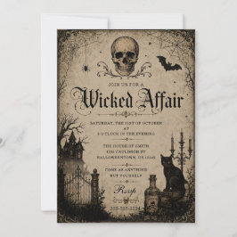 Verwerfliche Halloween-Party Vintage Einladung