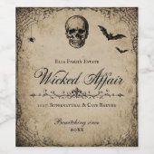 Verwerfliche Halloween-Party Vintage Weinetikett (Einzelnes Label)