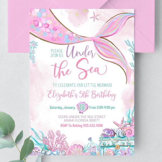 Verwertbar unter dem Meer Lila Aquamarine kleine M Einladung