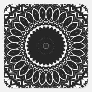 Verwickelt Farbe-es-sich kaleidoskopisches Muster Quadratischer Aufkleber