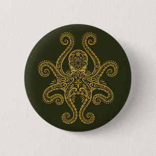 Verwickelte grüne Krake Button