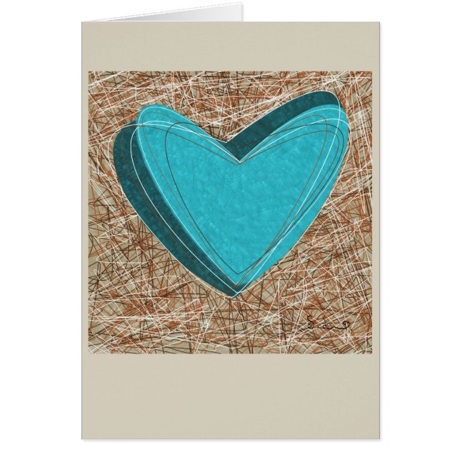Verwickelte Herz-Gruß-Karte. Einzigartig! (Vorne)