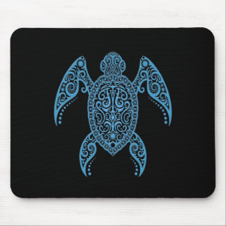 Verwickelte schwarze und blaue Meeresschildkröte Mousepad