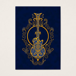 Verwickelter goldener blauer Gitarren-Entwurf
