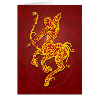 Verwickelter goldener roter Stammes- Schütze