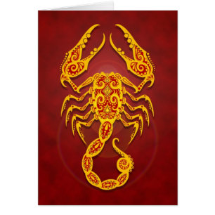 Verwickelter goldener roter Stammes- Skorpion