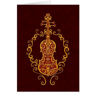 Verwickelter goldener roter Violinen-Entwurf
