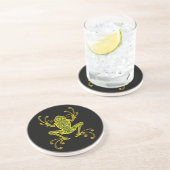Verwickelter grüner und schwarzer Baum-Frosch Sandstein Untersetzer (Seite)