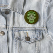 Verwickelter grüner Zuckerschädel Button (Beispiel)