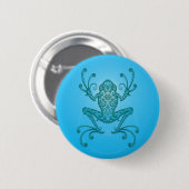 Verwickelter hellblauer Baum-Frosch Button (Vorne & Hinten)