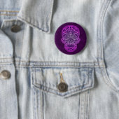 Verwickelter lila Zuckerschädel Button (Beispiel)
