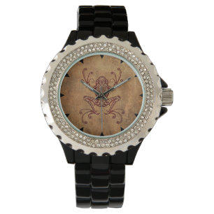 Verwickelter Vintager Baum-Frosch Armbanduhr